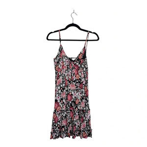 Maurices Multicolor Floral Print Tie Front Babydoll Swing Dress Small Women’s